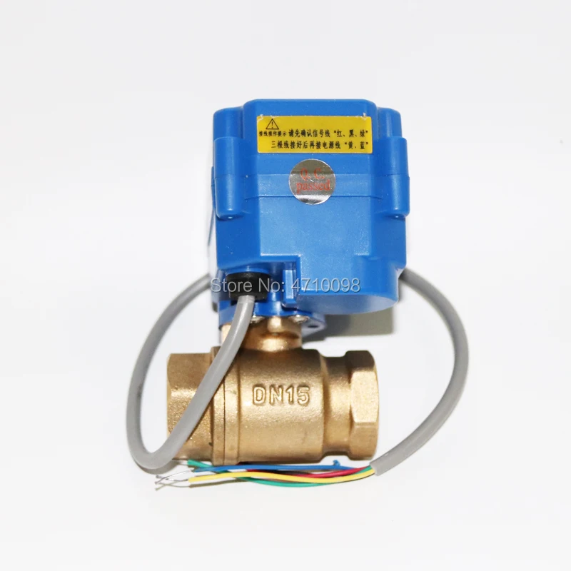 Совершенно новый 1/2 &quotDN15 DC12V моторизованный шаровой клапан латунный