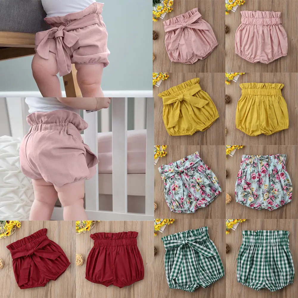 Pudcoco девушка shoets 9 months to 6 years Old для малышей для маленьких девочек хлопковые шорты-штаны с карманами пеленки подгузник штаны-шаровары