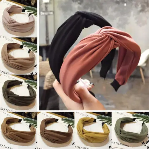 

Womens Headband Twist Hairband Bow Knot Cross Tie Velvet Headwrap Hair Band Hoop