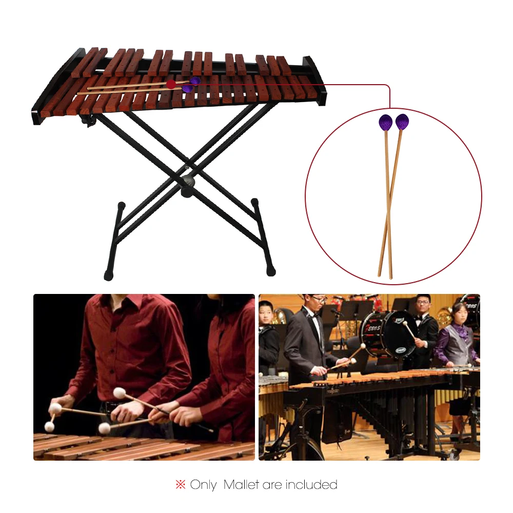 1 пара Середина Marimba палка молоток ксилофон Glockensplel молоток с ручки из бука ударный инструмент Аксессуары молотки