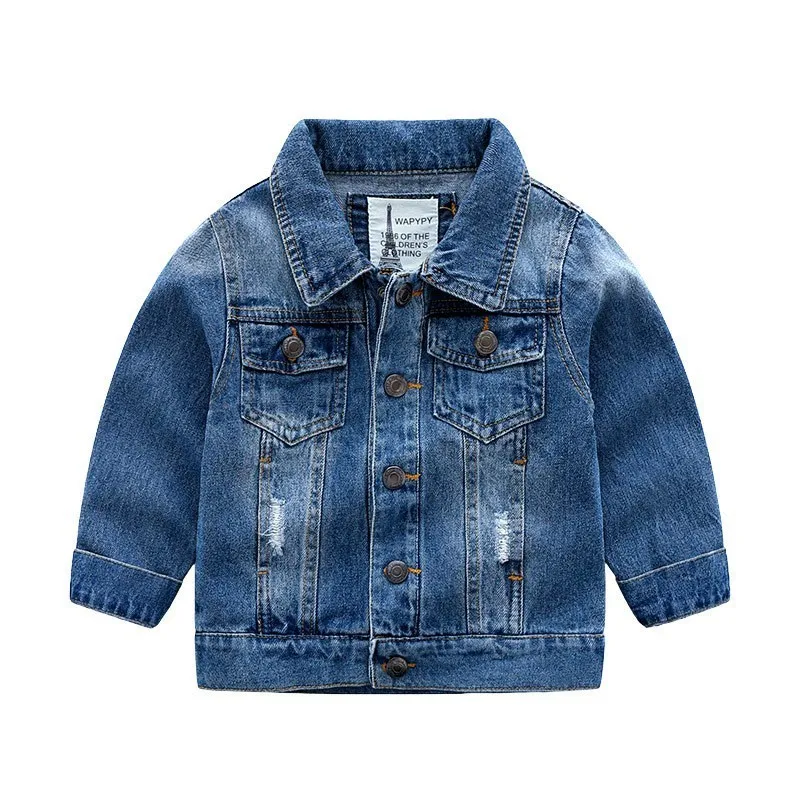 Toddler Boys Denim Jacket Kids Clothes Autumn 2018 Children Turn Down