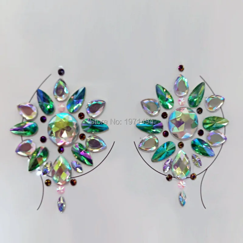 Promotion For Body Art 50 pcs Adhesive Sticky Gems Sticker Makeup Face