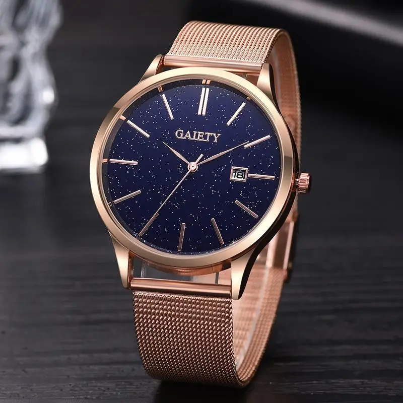 

ISHINE Trend Men's Watch High-end Business Men's Quartz Watch With Calendar Net Watch Alloy Office Watch Decoration