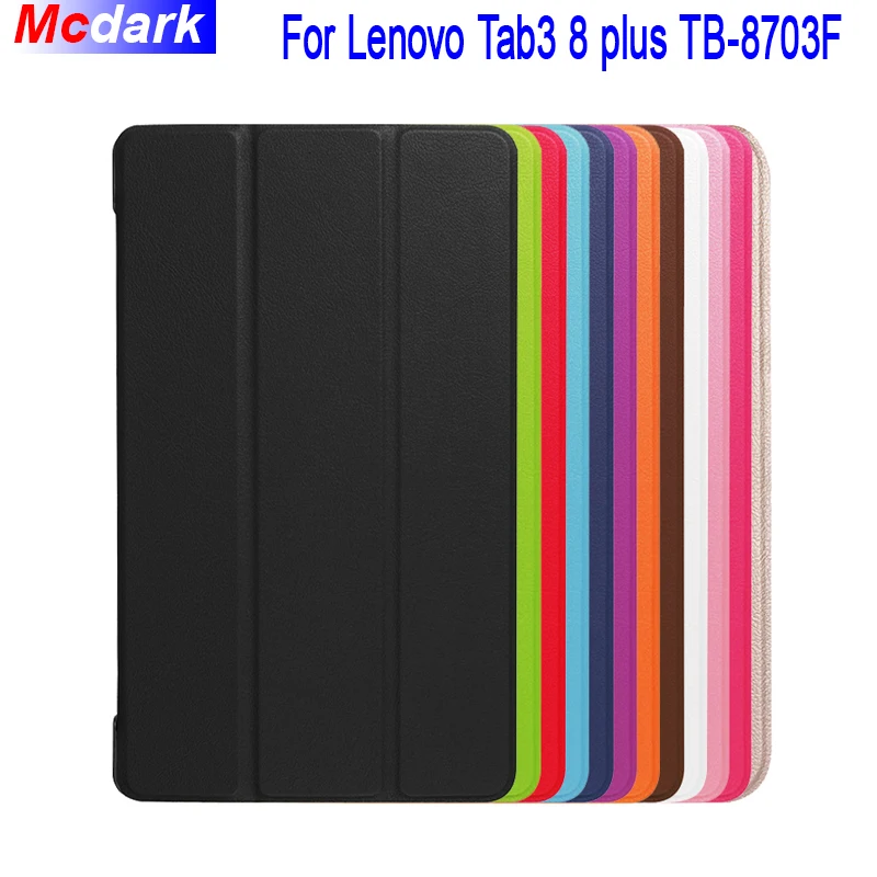Mcdark ForLenovo Tab 3 Tab3 8 плюс P8 TOUCHBeauty TB-8703 TB-8703F TB-8703X TB-8703N 0 дюймов Чехол с тремя складной
