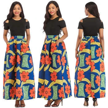 

Womens Bobo Crew Neck Floral Rose Print Skirt Long Dress Set Suit Party Casual