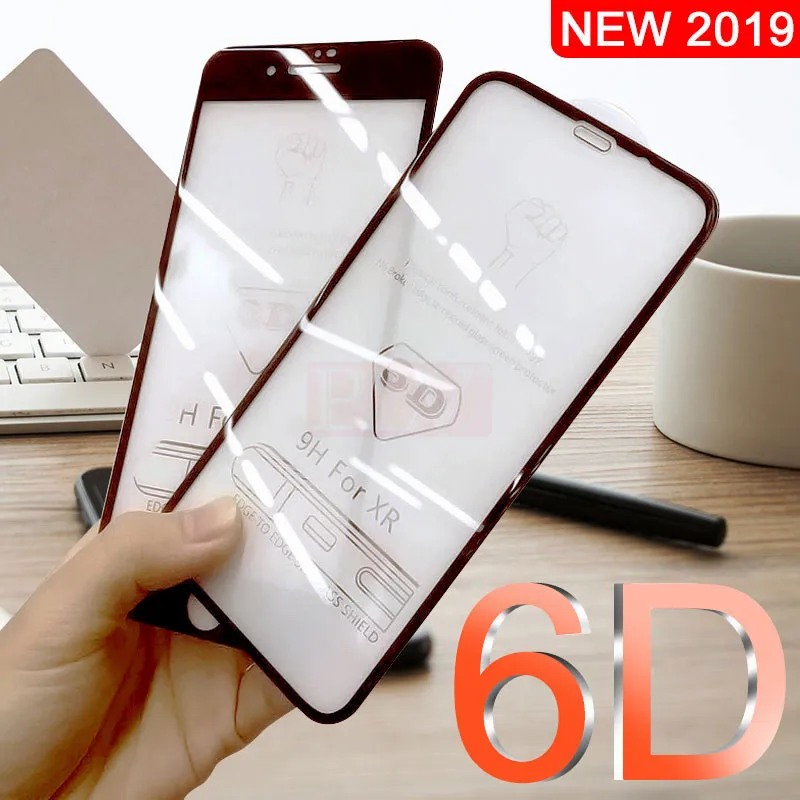 Защитное закаленное стекло на iPhone 6 6s 7 8 Plus X 10 стекло протектор экрана Мягкий край изогнут