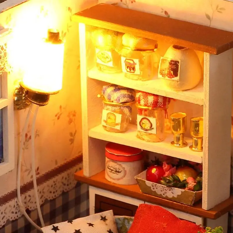 Миниатюрный Кукольный домик с голосовым управлением DIY кукольный модель мебели С