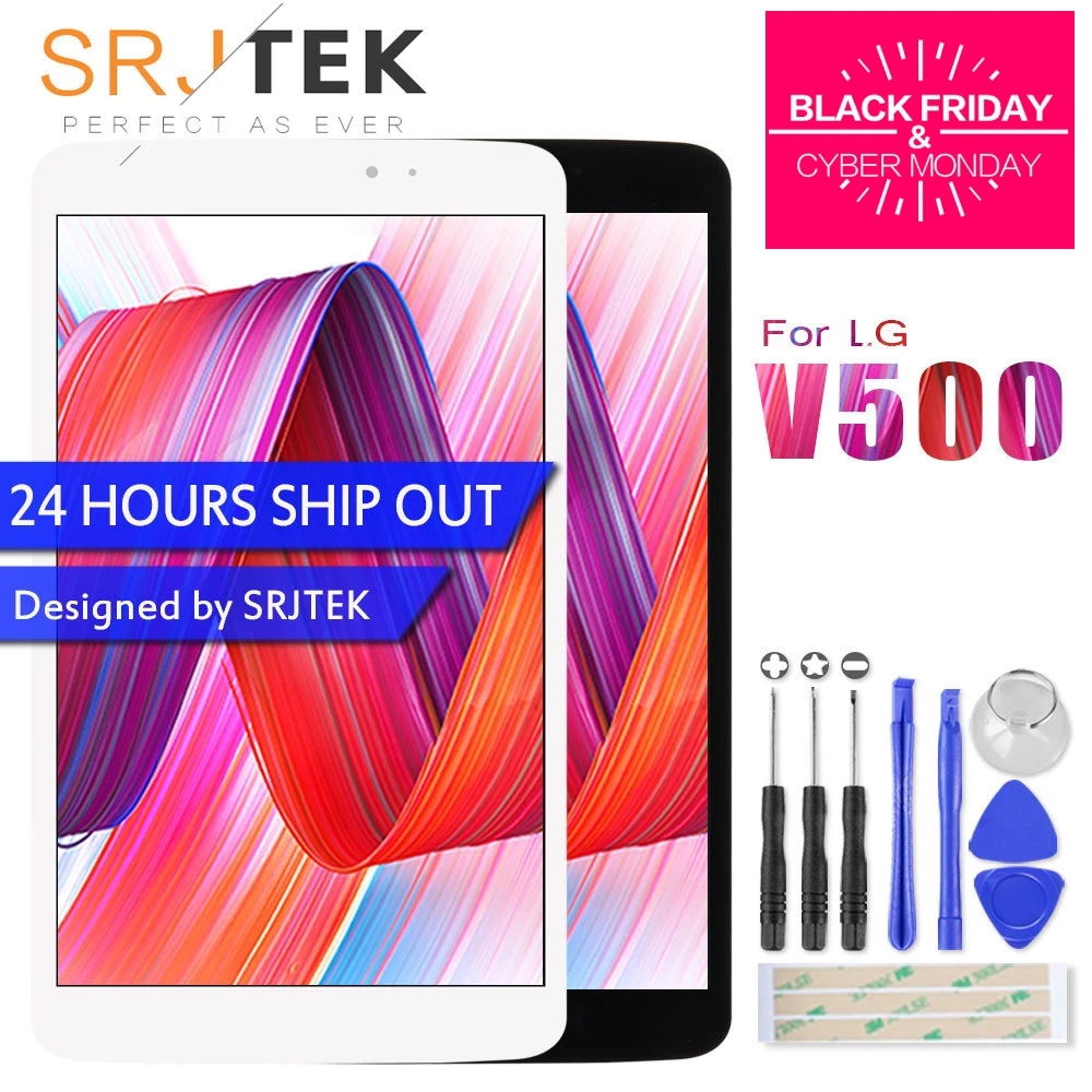 Miglior Srjtek Per LG G Pad 8.3 V500 Display LCD Touch Screen Digitizer Vetro del Sensore Assemblea Wifi Versione Parti di Ricambio V500 schermo