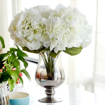 

Artificial Flower Hydrangea Bouquet 5 Heads Silk Hydrangea Flower For Wedding Decoration Fake Flowers Home Decor