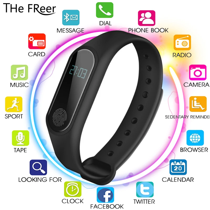 

Smart Bracelet M2 Bluetooth Wristband Heart Rate Monitor Fitness Tracker Pedometer Smart Band for Android iOS Phone Smartband