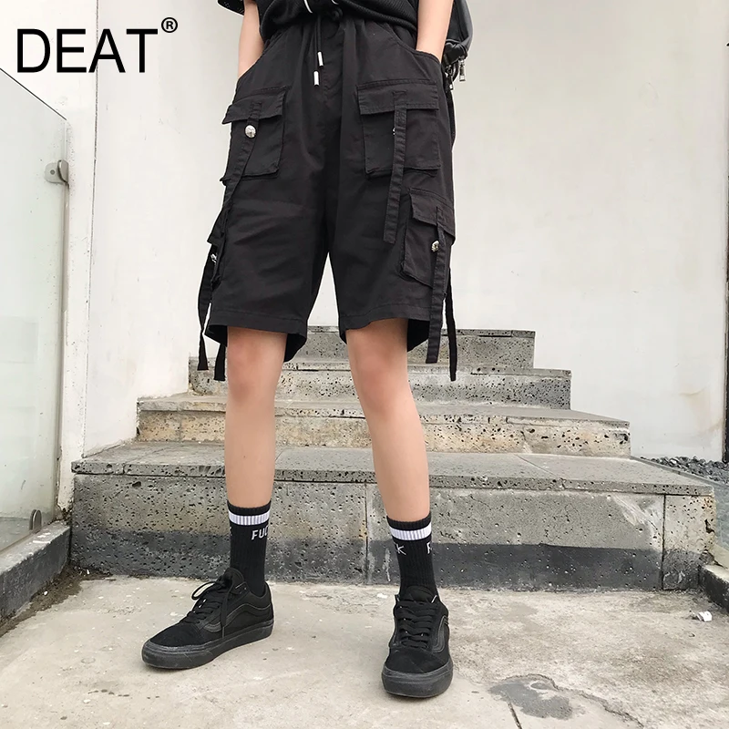 

DEAT 2019 new summer fashion women clothes Thin High Waist soild colot half length working pants female trousers WF09001L