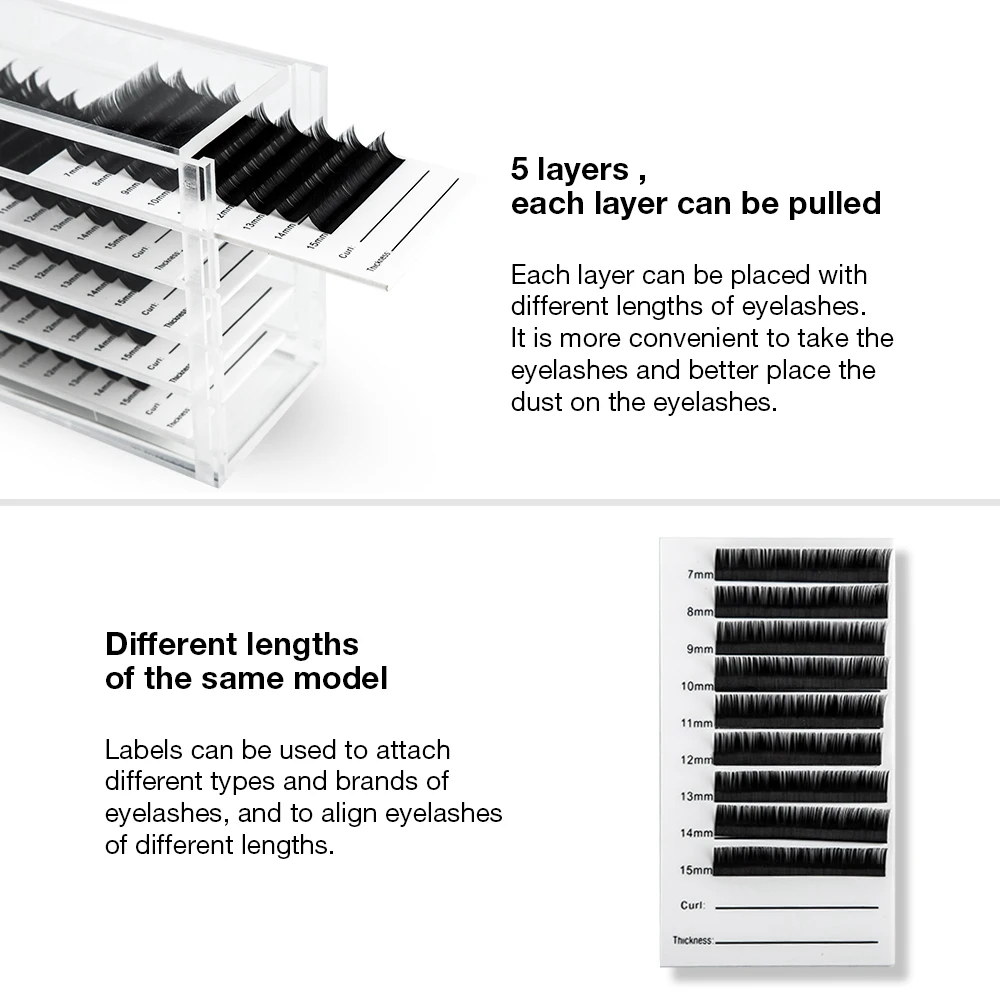 Clear 5 Layers Eyelash Storage Box Makeup Organizer False Eyelashes Glue Pallet Holders Grafting Eyelashes Extension Makeup Tool Clear 5 Layers Eyelash Storage Box Makeup Organizer False Eyelashes Glue Pallet Holders Grafting Eyelashes Extension Makeup Tool
