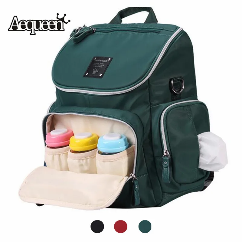 

Green Women Back Packs Mummy Maternity Bag Multi-function Diaper Bag Backpack Nappy Baby Bag with Stroller Straps for Baby Care