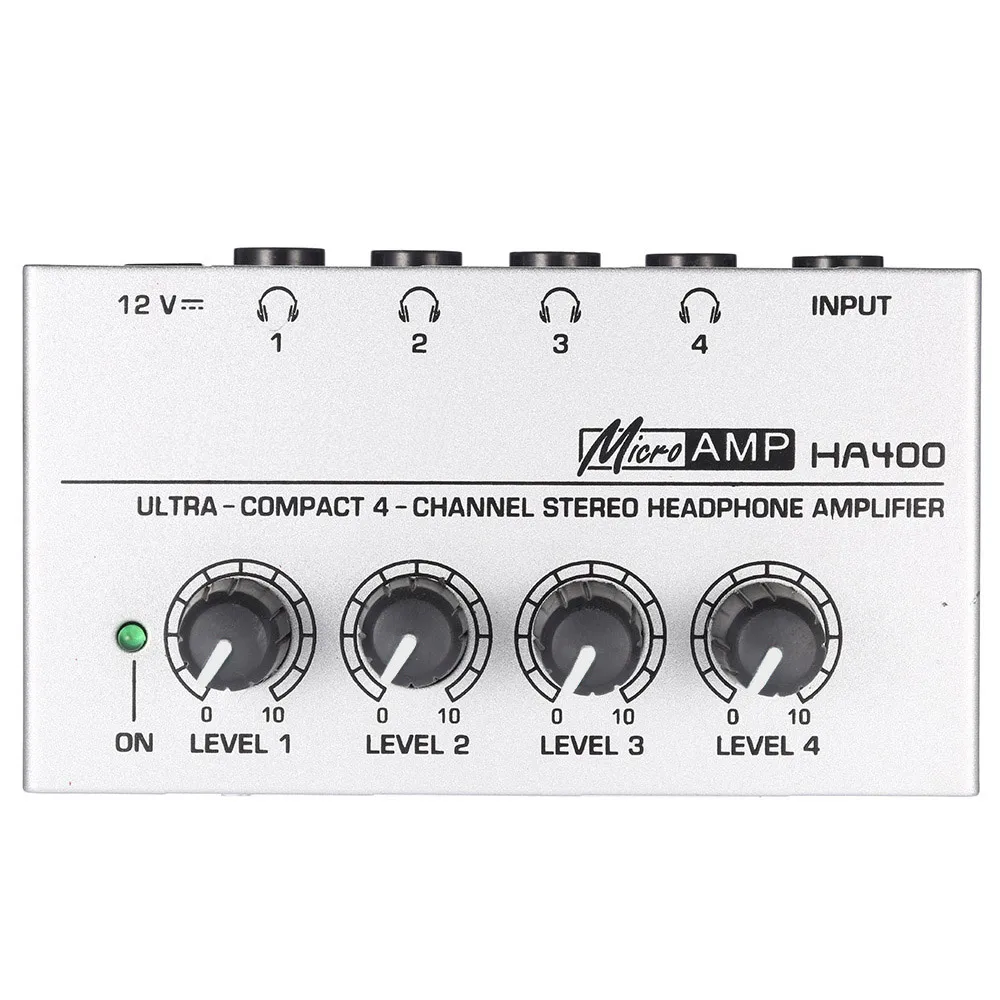 

HA400 4 Channels Audio Stereo Headphone Amplifier Ultra-compact Headphone Amplifier with Power Adapter