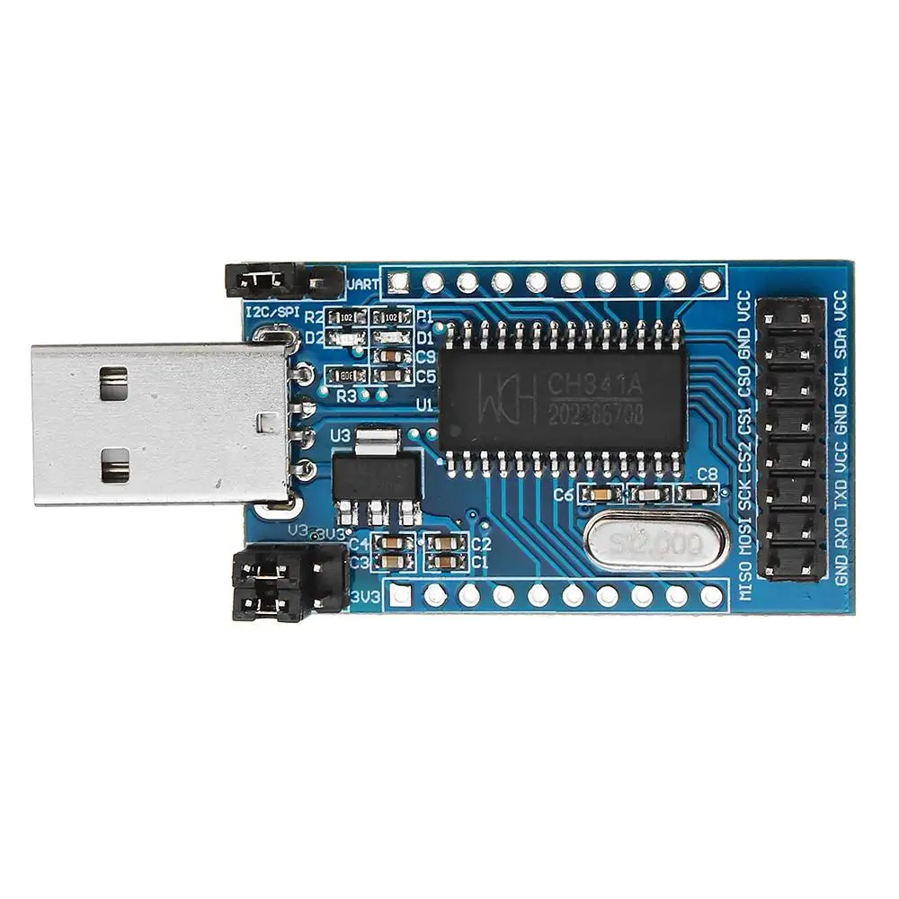 

CH341A USB To UART IIC SPI TTL ISP EPP/MEM Parallel Port Converter Module Onboard Operating Indicato