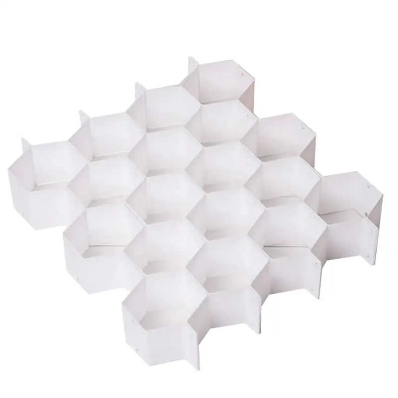 6/12x Honeycomb Drawer Organizer for Underwear Plastics Lattice Divider  Square Separator Drawer Organizers for Belt Ties