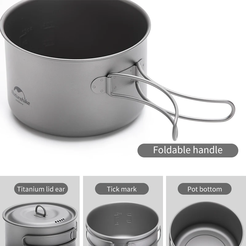 Naturehike ligero de alta fuerza de utensilios de cocina al aire libre Camping olla portátil sartén-Función de limpieza NH18T101-A