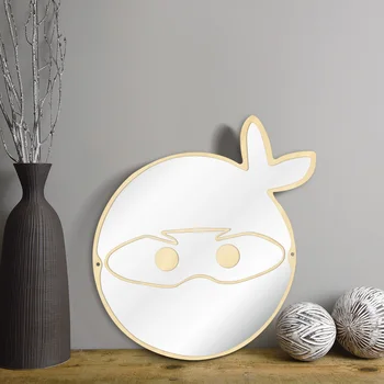 

Japanese Ninja Warrior Fighter Wall Mirror Cartoon Decorative Mirrors Hanging Wood Acrylic Mirror Wall Decor For Kids
