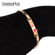 16,5 см для браслетов младенцев золотые детские ювелирные изделия крещения браслет Bebe Enfant Pulsera в едином положении во время занятий легкой атлетикой, Bebe Bracciali Bambino браслет для девочки B1133