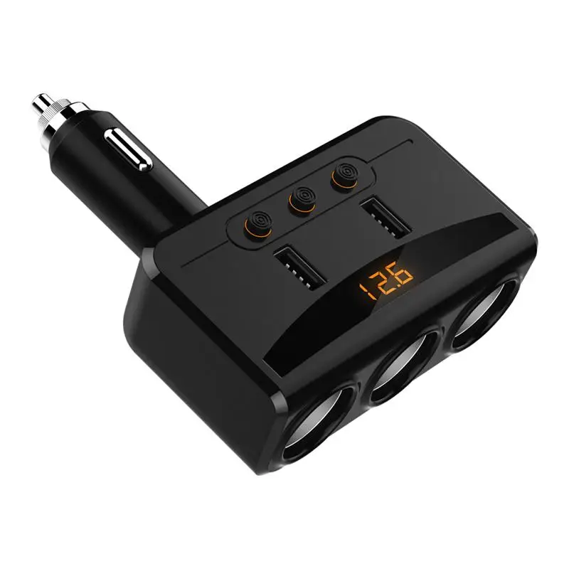 Автомобильное автомобильное зарядное устройство с 3 портами USB двойной адаптер