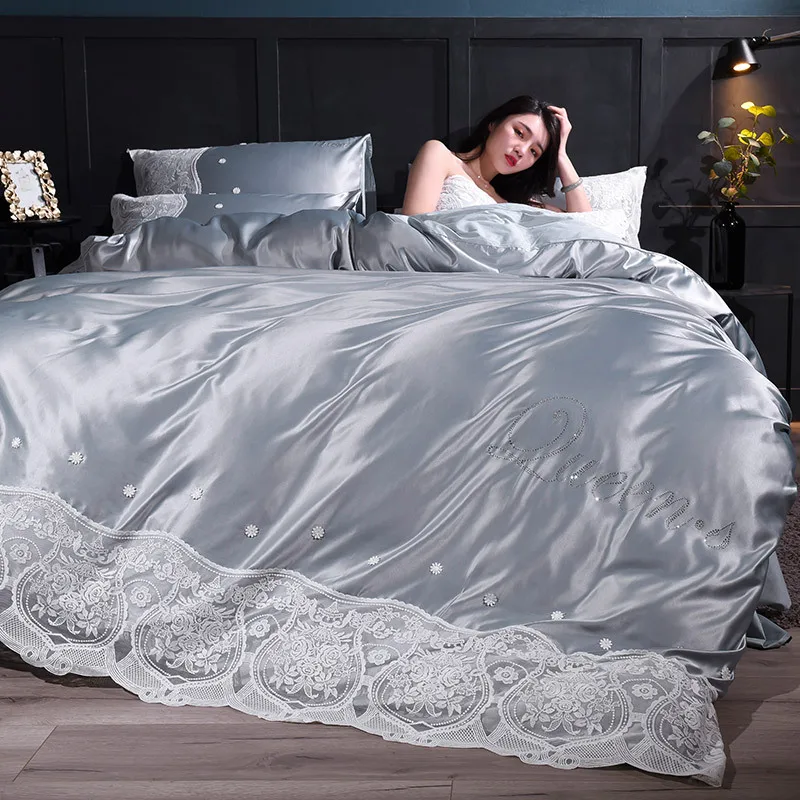

Washing zhen si ci xiu crafts Cotton Family of Four Simple Scandinavian-AB Edition Enterprises Bedspread 4-Piece Set Wedding She