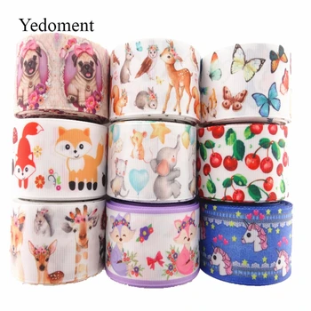 

18091904, 1" 25mm,1-1/2" 38mm, 10 yards animals printed grosgrain ribbons DIY hair bows handmade materials