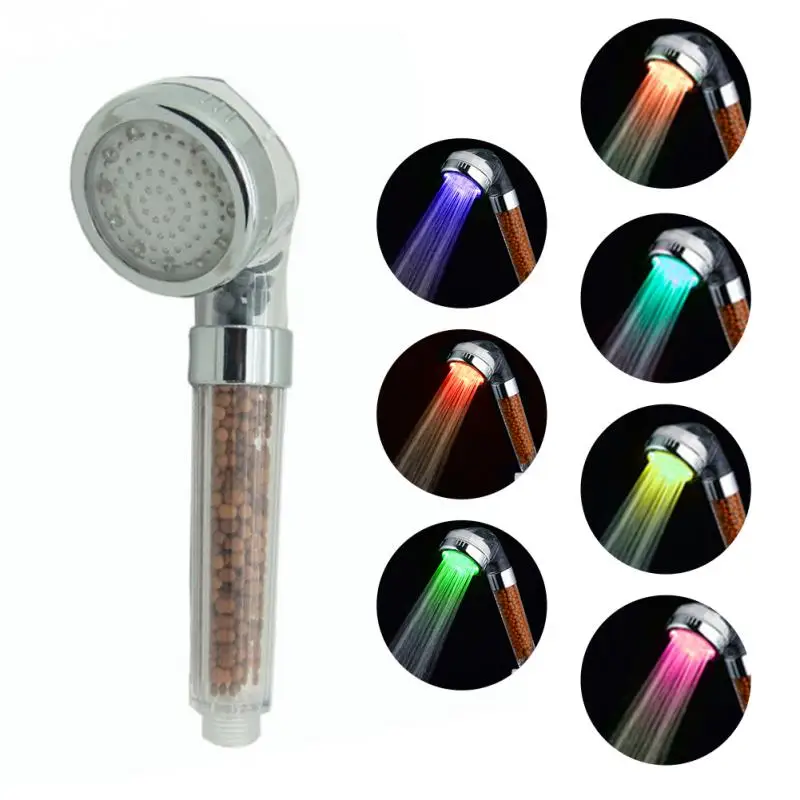 

LED Anion Shower SPA Shower Head Pressurized Water - Saving Temperature Control Colorful Handheld Big Rain Shower