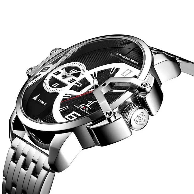 WEIDE Men Sports Watches Military Strap White Dial Quartz Movement Analog Male Clock Wristwatches UV1702 Relogio Masculino      