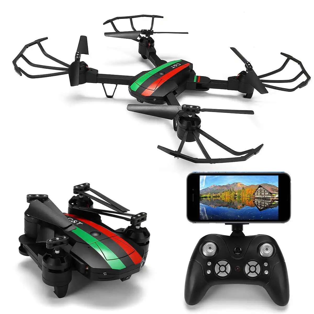 

XL083 Wifi FPV 2MP Camera High Hold Mode Selfie Foldable Arm RC Drone Quadcopter Photo Taking Video Recording Flash Lights