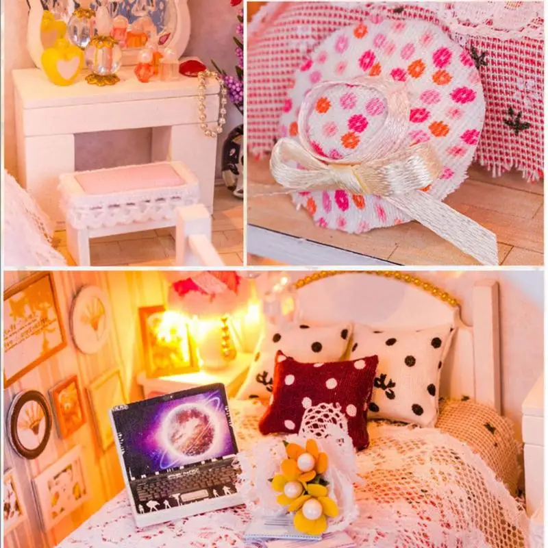 DIY Doll House Furniture Miniature Wooden 3D Dollhouse Craft Villa Model DIY Doll House Furniture Miniature Wooden 3D Dollhouse Craft Villa Model