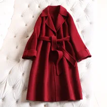 Breif модное свободное двойное шерстяное пальто женская зимняя куртка длинная распродажа