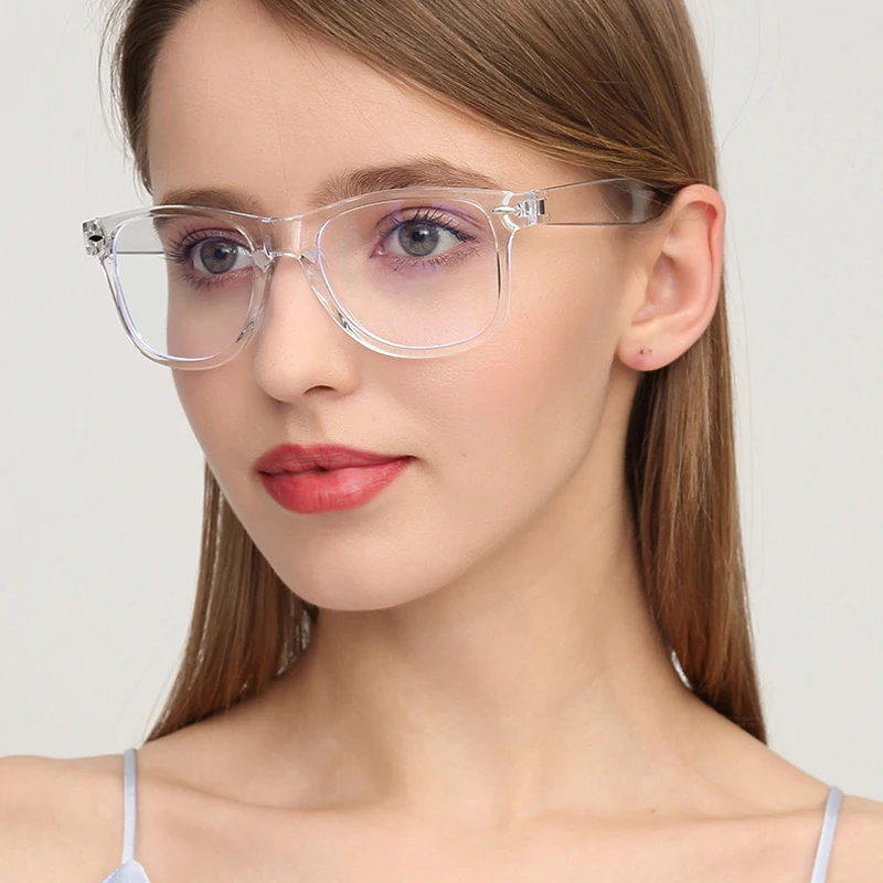

iboode New Anti Blue Rays Reading Glasses Women Men Flat Mirror Big Myopia Frame Eyeglasses Computer Goggles Oculos Gafas De Sol