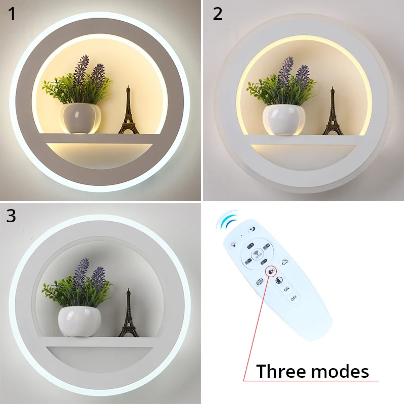 

Led Wall Lamp Dimmable 2.4g Remote Control Modern Bedroom Living Room Decoration Lighting Wall Light With Flower And Tower 29w