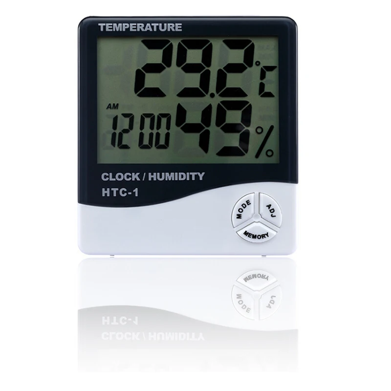 

Digital HTC1 Thermometer Hygrometer Electronic LCD Temperature Humidity Meter Weather Station Indoor Outdoor LCD Digital Clock