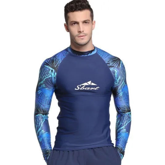 Maiô de Manga Camisa de Surf Vela de Windsurf Homens Longa Lycra Rash Guard Rashguard uv Swimwear Mens Swim Camisa Natação Mergulho Terno