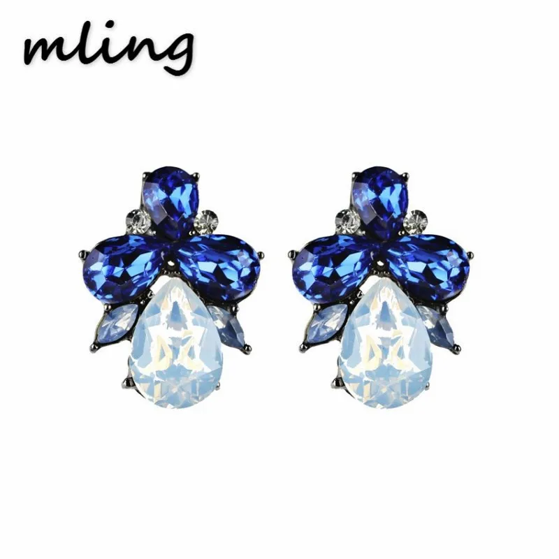 

New Fashion Earrings Rhinestone Sweet Metal With Gems Ear Earrings For Women Crystal Earring Wholesale Brincos Factory!