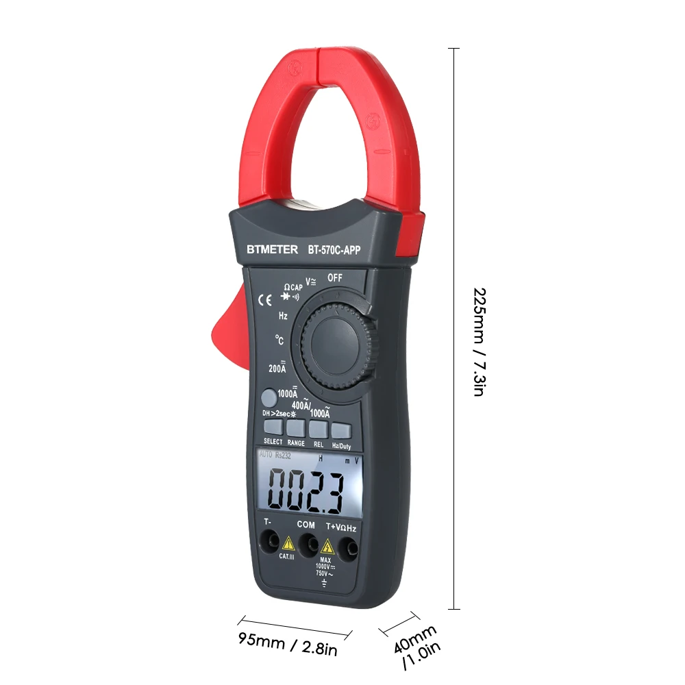 BTMETER цифровой клещи 4000 отсчетов Авто Диапазон зажим мультиметр тест AC/DC Напряжение Ток Портативный Ручной измерительный инструмент