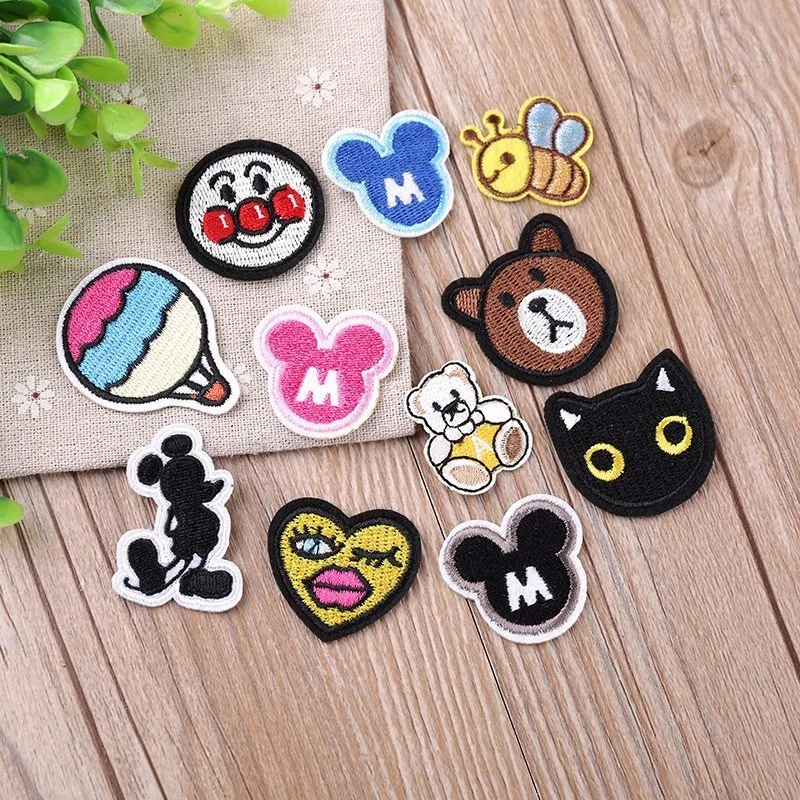 Kuke нашивки Мультяшные животные Микки Маус Вышитые для одежды DIY наклейки