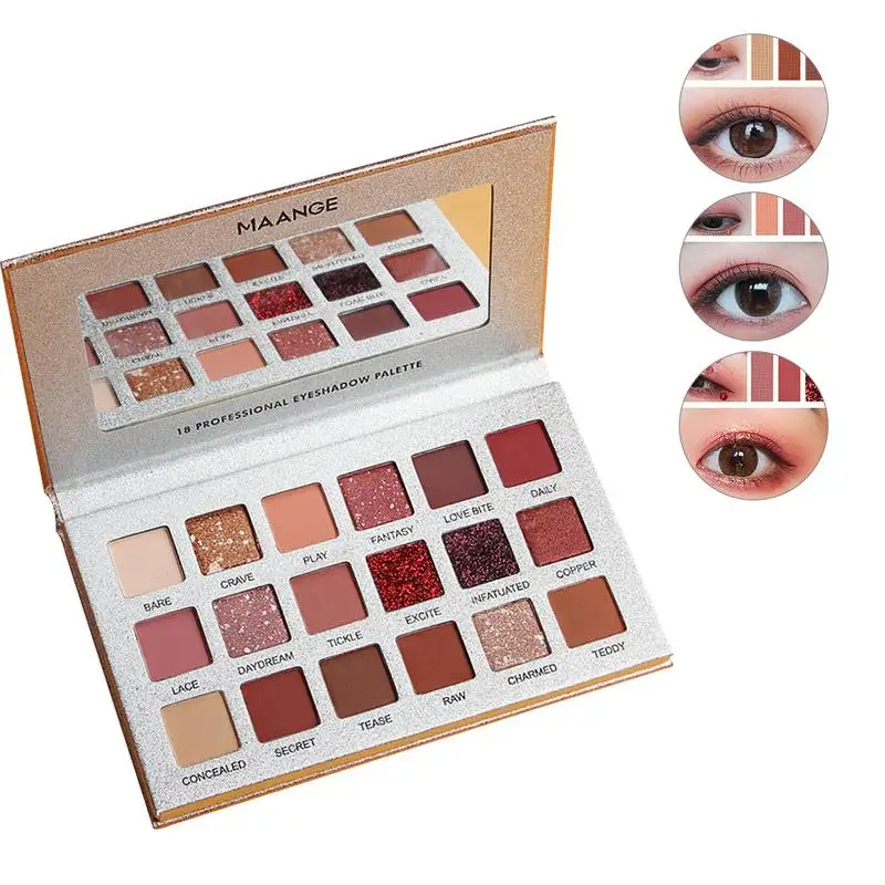 Rose Gold 18 Color Eyeshadow Mirror Surface Pearlescent Matte Waterproof And Sweat-proof Fine Powder Easy To Mix Eye Tools |