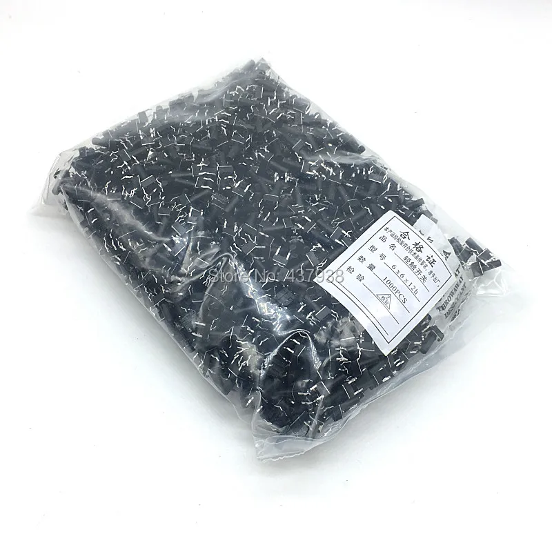 

1000pcs 6*6*12MM Tact Switch Tactile Switch Micro Switch 6x6x12MM Push button Switch 4pin Momentary Type