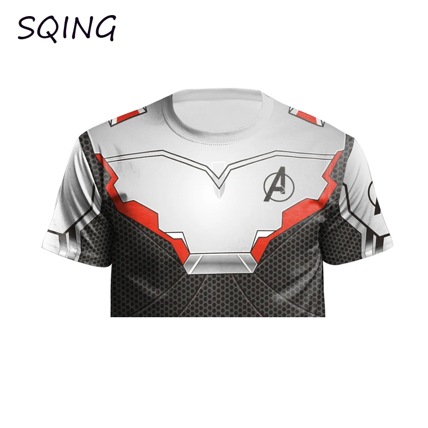 SQING Anime Cosplay Avengers Endgame 3D T-shirt Quantum Realm Superhero Iron Man Cosplay Costumes Halloween Costumes for Man