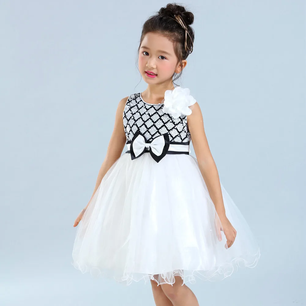 

Girls Birthday Ball Gown Dresses Clothes Children Sleeveless Cute Sequined Princess Dress Infant Party Costume For 3-12 Years