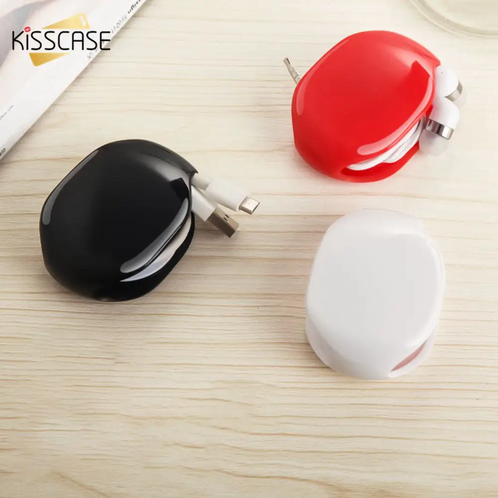 KISSCASE Automatic Cable Organizer Protective BOX Case Wire Cord Winder Earphone Headphone Container Auto for Headphones | Электроника