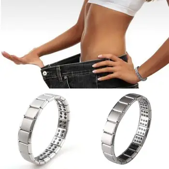 

new stainless steel slimming Bracelet with magnetic health care tool fitness weight loss fat burn bangle for women men shaping