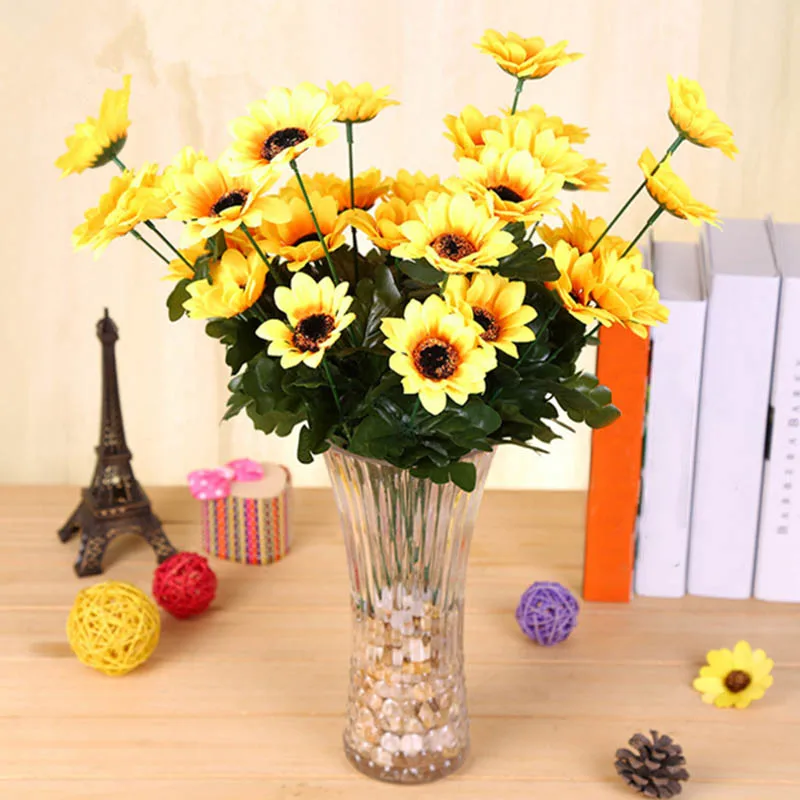 

Artificial Sunflower Bouquet Artificial Fake Silk Bouquet Garland Home Decoration Wedding Decoration Supplies