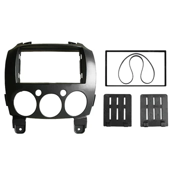 

Black ABS plastic 2Din Car Stereo Fascia Dash Panel Frame Trim Bracket Set Fit For Mazda 2 2010