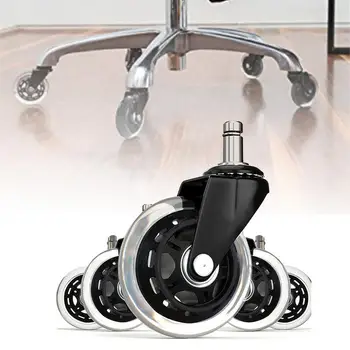 

5PCS 3 Inch PU Transparent Chair Wheels Home Office Chair Caster Wheels Roller Rollerblade Style Castor Wheel Replacement