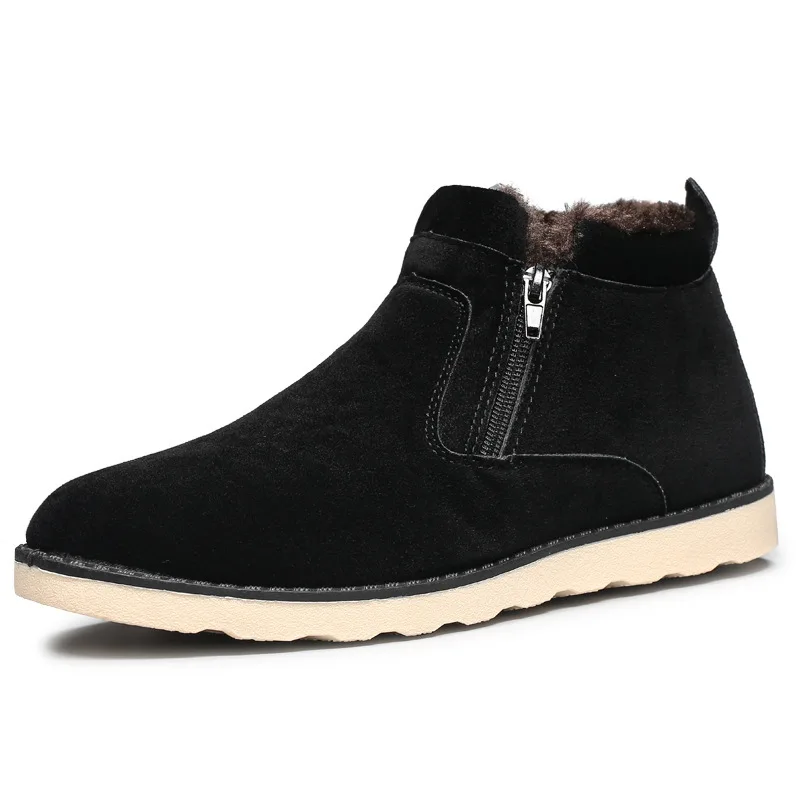 Heißer Verkauf Mode Martin Stiefel Männer Kurze Top Flache Ferse Zip Schuhe Warm Plüsch Pelz Winter Stiefel Bequem Martin Stiefel größe 39-44