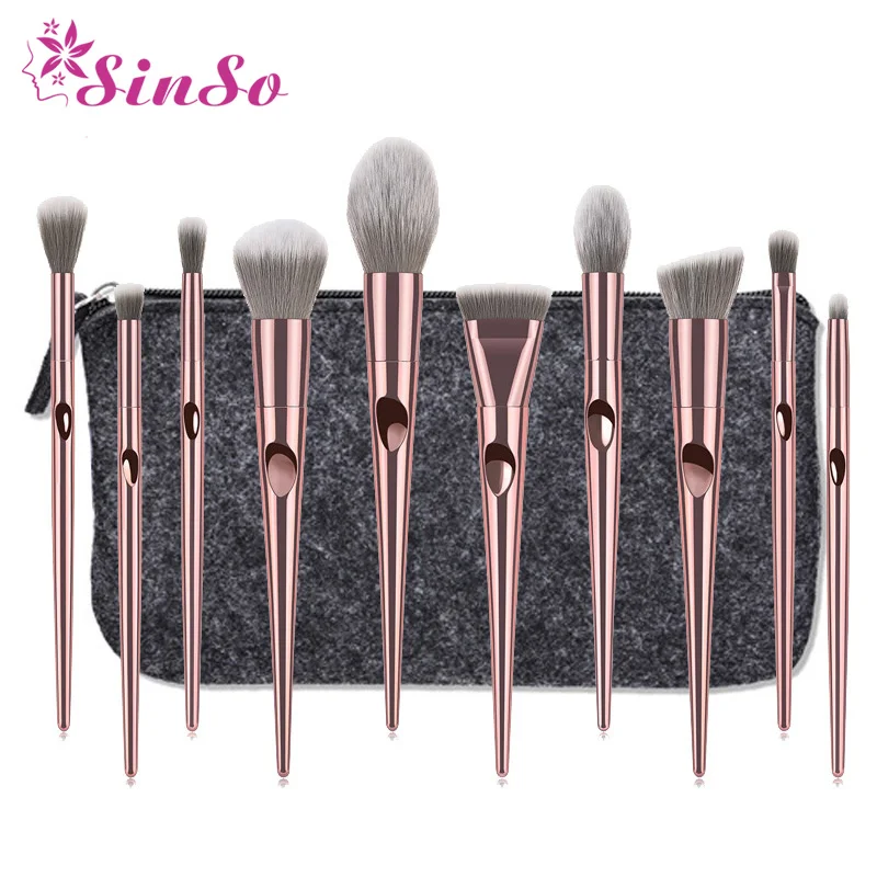 

SinSo 10PCS Professional Makeup Brushes Set Soft Make Up Brushes Tools Kabuki Foundation Powder Blush Cosmetic Brush Kit Case