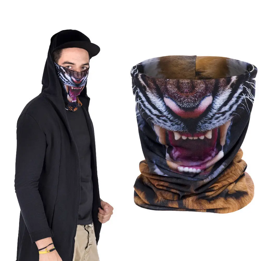 3D Skull Ski Cycling Snowboard Scarf Neck Warmer Face Mask Headwear Wraps Men Skull Ghost Neck Gaiter Tube Balaclava Face Mask